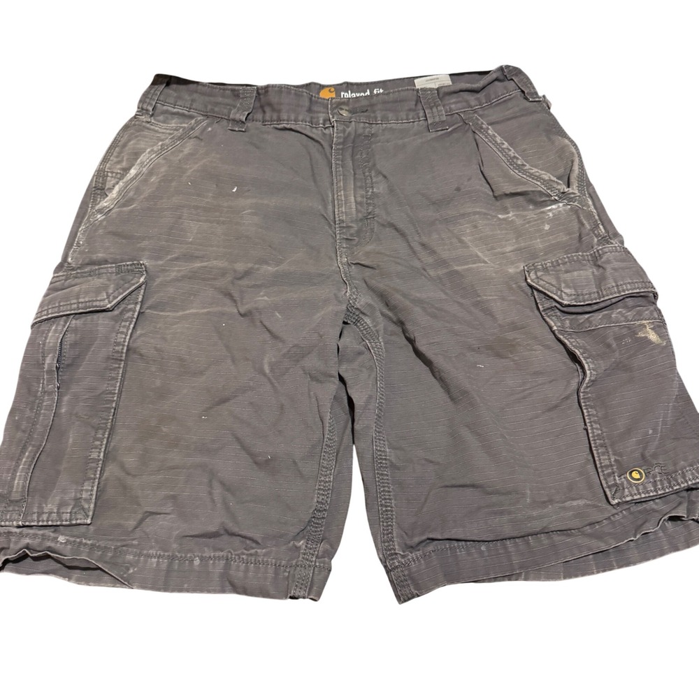 Carhartt Mens Relaxed Fit Cargo Shorts Grey Gorpcore Cotton 101168-039 Size 33
